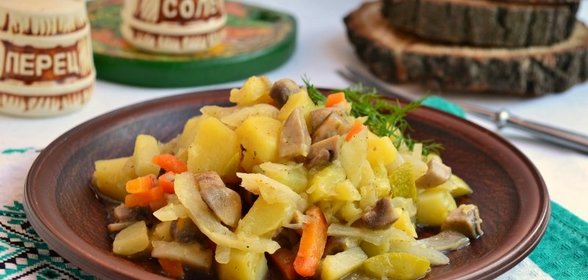 Рагу из овощей с шампиньонами в мультиварке