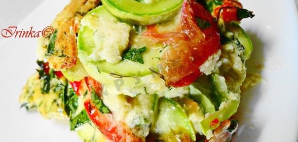 Омлет с кабачками и помидорами