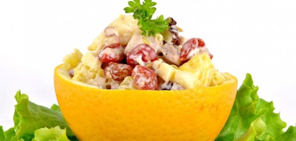 Салат с курицей и апельсинами