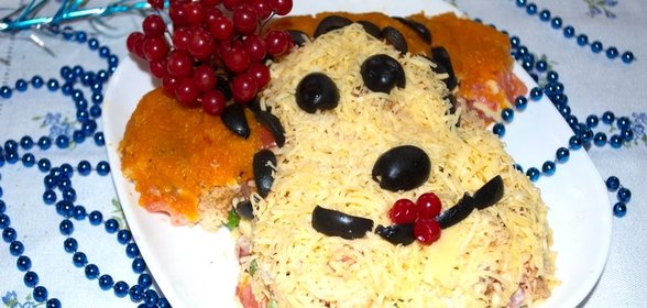 Салат Обезьянка с сухариками