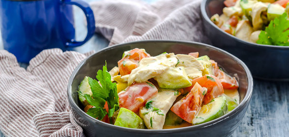 Быстрое рагу из кабачков с куриным филе