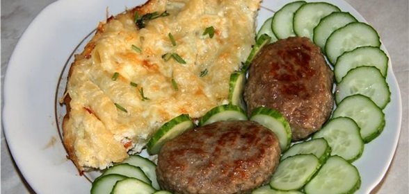 Яичница с макаронами