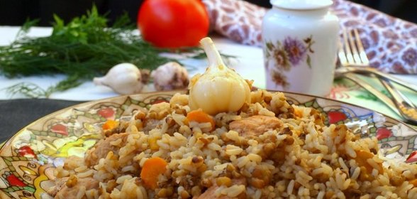 Плов с индейкой и машем