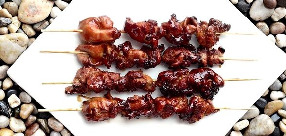Шашлычки якитори из цесарки