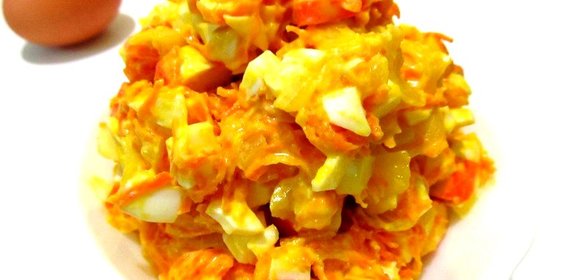 Салат с крабовых палочек с морковью