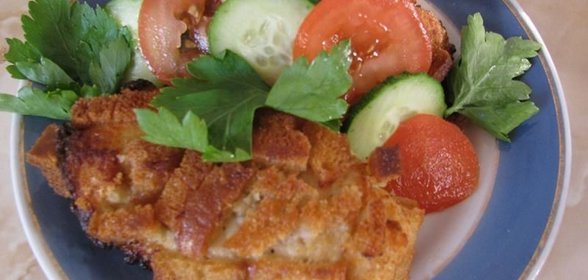 Шницель из куриного фарша по-полесски