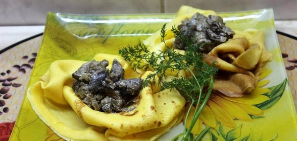 Блинчики с куриной печенью