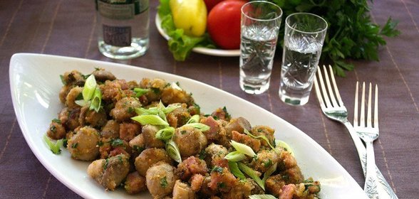 Шампиньоны в сухарях на закуску