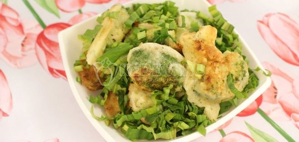 Брокколи в сливочном кляре с зеленым чесноком