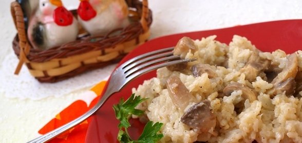 Шила-плов с шампиньонами
