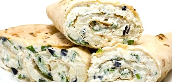 Лаваш с творогом и зеленью
