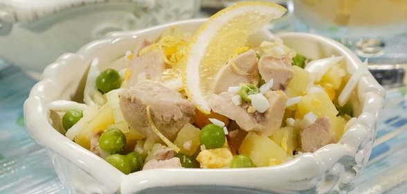 Салат из печени трески