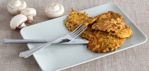 Овощные оладьи с шампиньонами