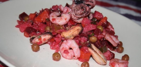 Винегрет с морепродуктами