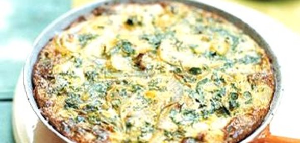 Запеченная лепешка с картофелем и луком