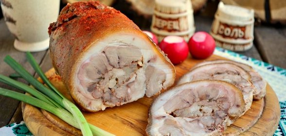 Свиная рулька фаршированная мясом