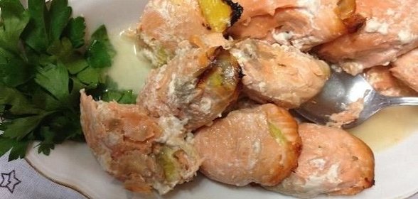 Рулетики из форели с апельсинами