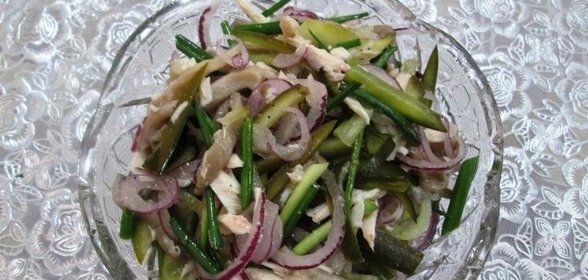 Салат с вешенками и курицей