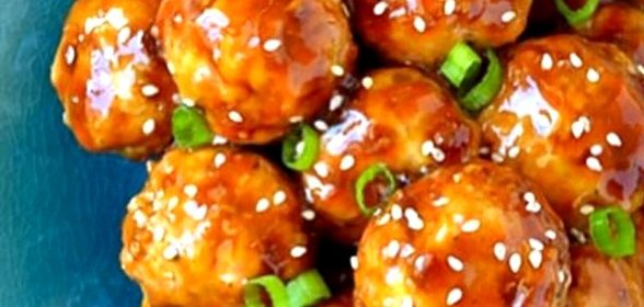 Запеченые куриные фрикадельки терияки