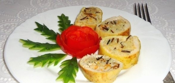 Плов в курином рулете