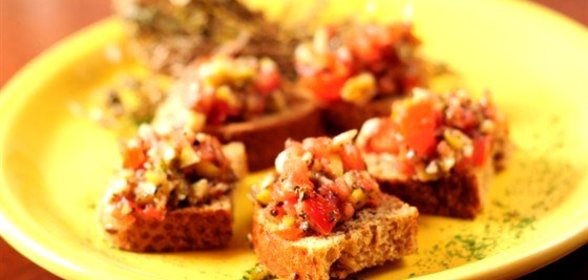 Гренки с овощами