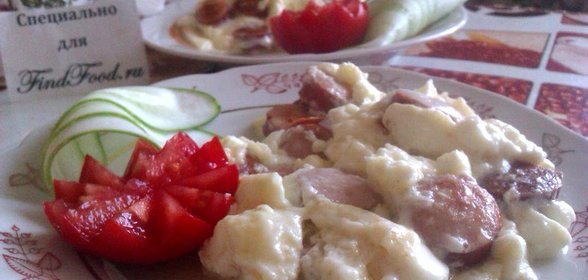 Омлет с сосисками