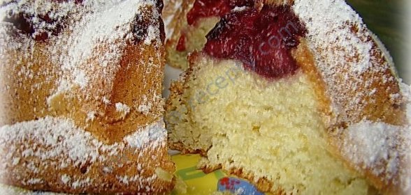 Пирог Бисквит с вишней