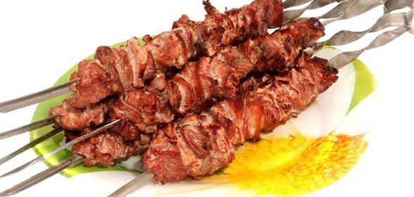 Шашлык из баранины со сладкими перцами