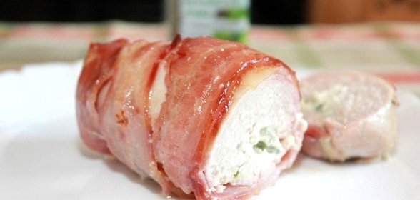 Куриные грудки, фаршированные козьим сыром и зеленью