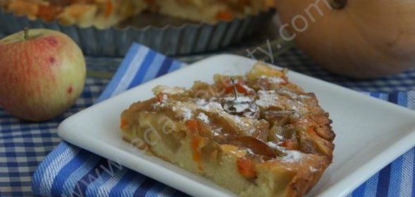 Пирог с тыквой и яблоками