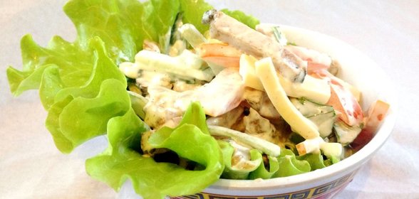Салат с шашлыком