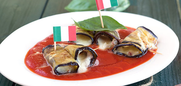 Баклажаны с моцареллой и беконом