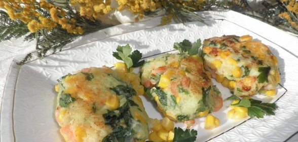 Котлеты из креветок и кукурузы