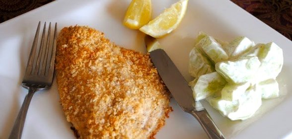 Запеченная треска в панировке из грецких орехов с лимоном и пармезаном от Гордона Рамзи