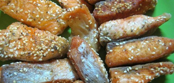 Семга обжаренная в кунжуте
