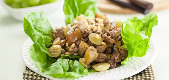 Теплый салат из печенки