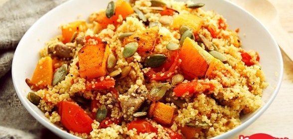 Кускус со свининой и запеченной тыквой