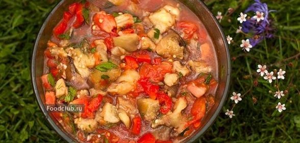 Салат из запечённых на гриле овощей