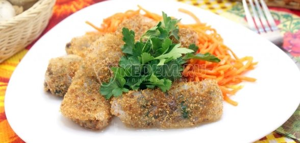 Рисовые блинчики с грибами