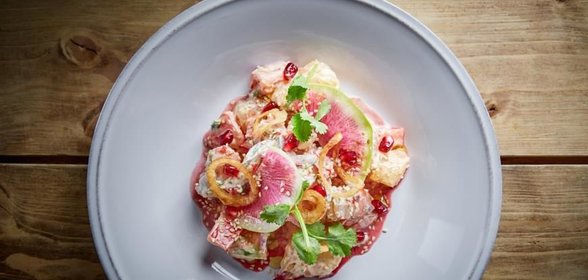 Салат с помело и креветками