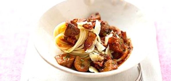 Грибное рагу с пастой