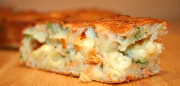 Пирог с горбушей и картошкой