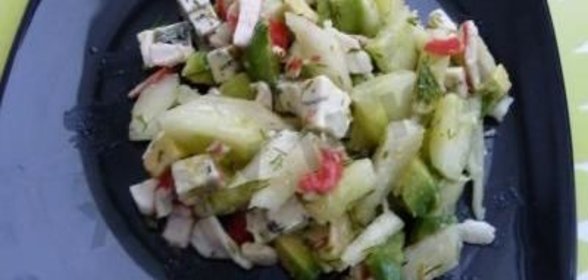 Салат крабовые палочки огурец