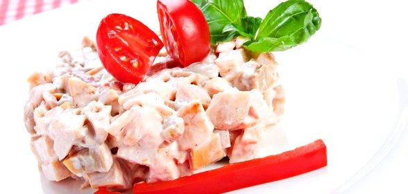 Салат с грибами и курицей