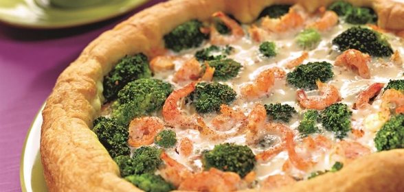 Торт с брокколи и креветками