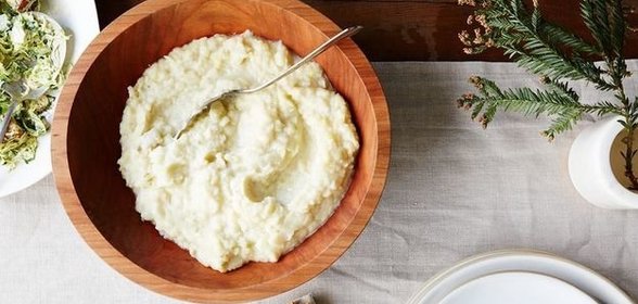 Картофельное пюре с яблоком и артишоками