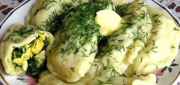 Вареники с яйцом