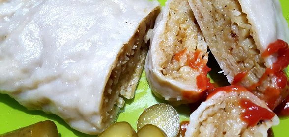 Рулет с картофелем и грибами