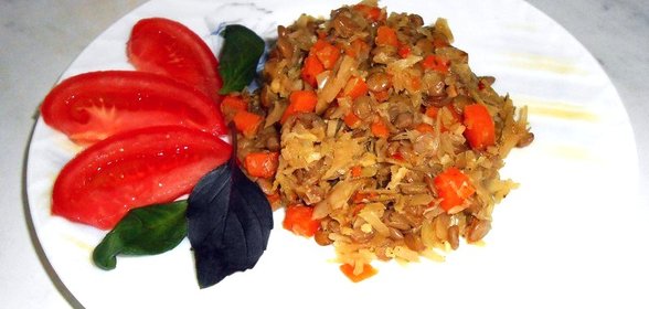 Капуста с чечевицей