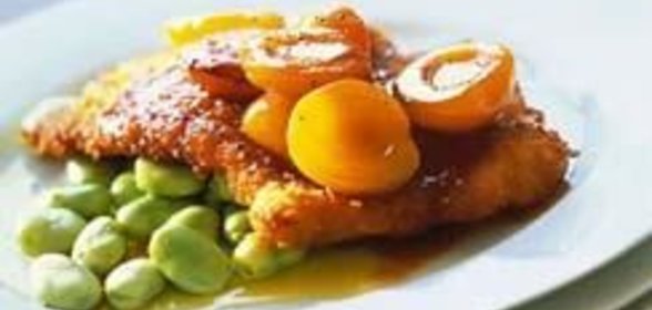 Свиной шницель с абрикосами